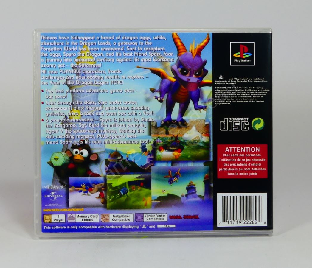 Spyro Year of the Dragon - PS1 Replacement Case