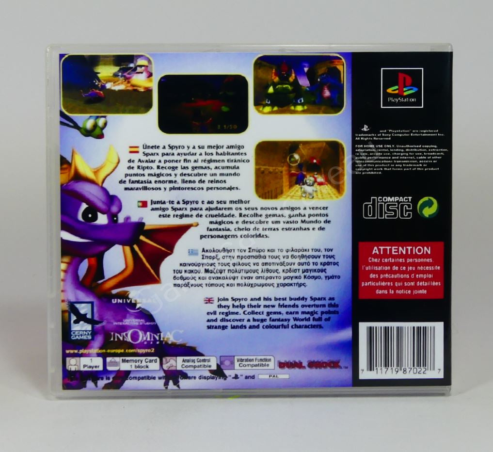 Spyro the Dragon 2 - PS1 Replacement Case