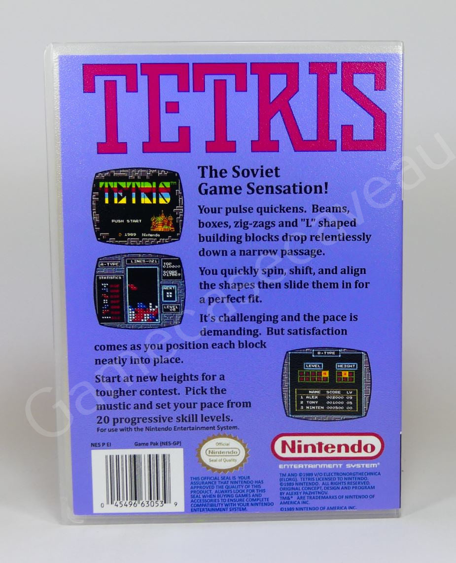 Tetris - NES Replacement Case