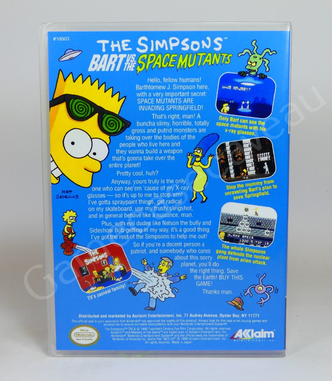 The Simpsons Bart vs the Space Mutants - NES Replacement Case