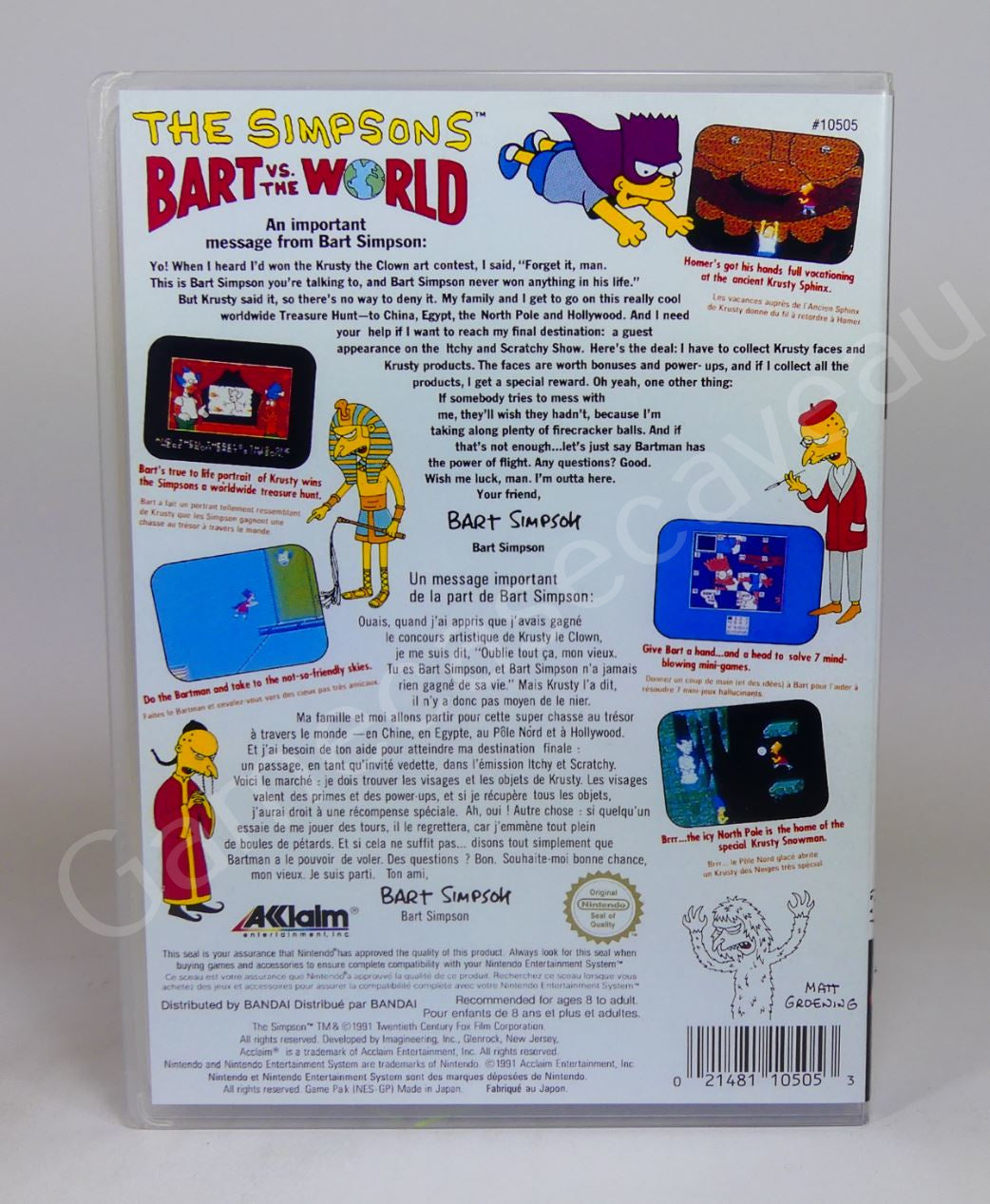 The Simpsons Bart vs the World - NES Replacement Case