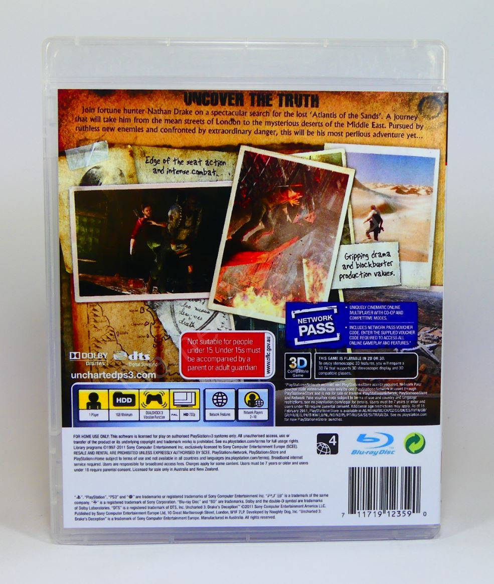 Uncharted 3 - PS3 Replacement Case