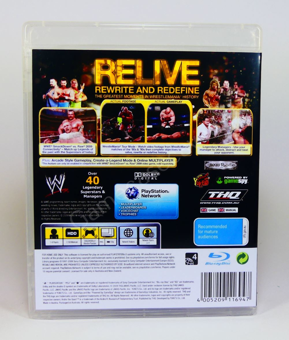 WWE Legends of Wrestlemania - PS3 Replacement Case