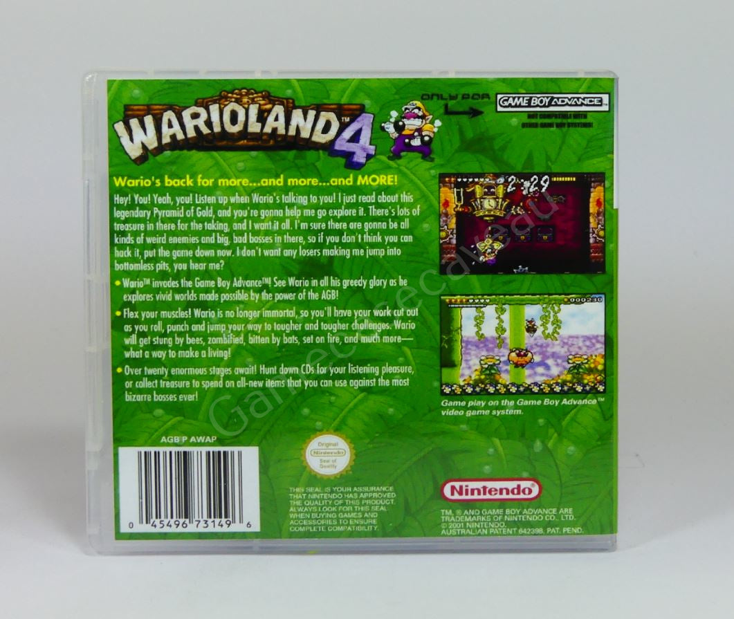 Wario Land 4 - GBA Replacement Case